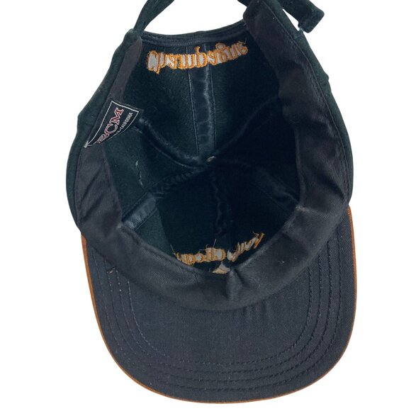 Vintage Veuve Clicquot Champagne Wool Suede Strapback Hat Black Brown - Picture 5 of 8